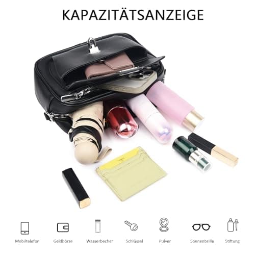 Myhozee Cross Body Bag Women Handbags for Women Vegan Leather Shoulder Bag Handbag with Adjustable Wide Strap & 3-Slot Card Holder for Ladies Girls Travel Shopping Work Daily Use Brown — view 6