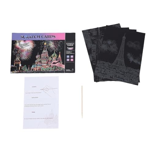 Sxhlseller A4 Colorful City Night Kit | 4 Sheets with Bamboo Pen for Kids Adults, Travel & Home Decor (A4 (4 Sheet)) — view 5
