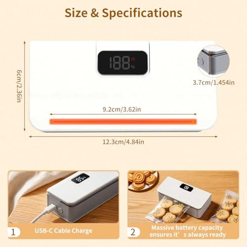 Mini Rechargeable Bag Sealer with LED Display for Food Storage — view 6
