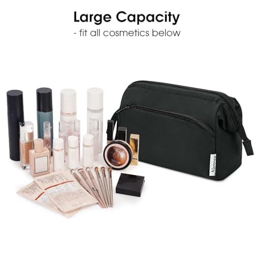 Narwey Makeup Bag, Travel Toiletry Bag, Wide-Open Wash Bag for Women — view 3