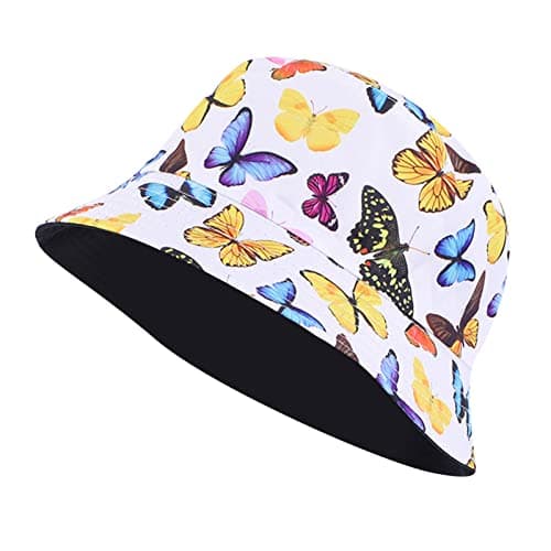 Unisex Double Sided Wear Reversible Fishing Hat Made of Twill Canvas Sun Protection Hat for Fishing Hiking Travel One Size, White, One Size