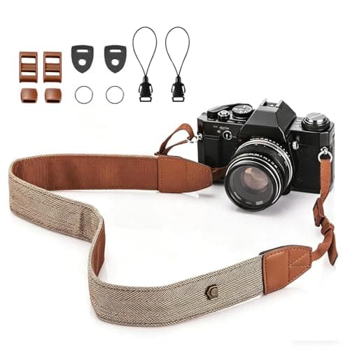 XILIYAI Camera Neck Strap, Cotton Woven Camera Strap Adjustable Camera Strap for Camcorder,and Nikon,Canon,Sony,Minolta,Panasonic,SLR,DSLR Digital Binoculars Video(Khaki)