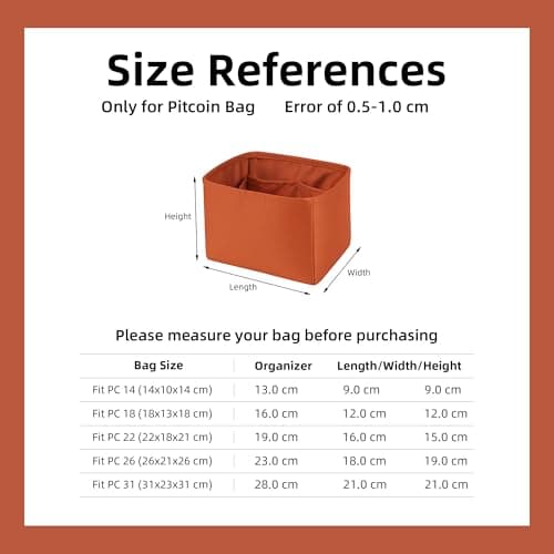 DGAZ Silk Purse Organizer Fits picotin18/22Bags, Silky Smooth, Luxury Handbag Tote in Women Bag Shapers (Feu Orange, PC22) — view 6