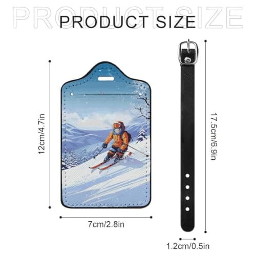 Winter Skiing Luggage Tags with Id Card & Adjustable Strap — view 2