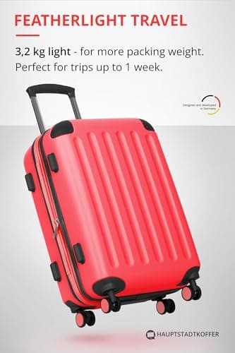 Hauptstadtkoffer Spree – Cabin Luggage, 55 × 35 × 20 cm for All Airlines, Travel Suitcase, Hard Shell Trolley, Carry-On Suitcase, Coral — view 4