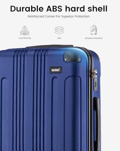 Kono 28 Inch Large Hard Shell Suitcase ABS Lightweight Luggage (Navy) — view 3