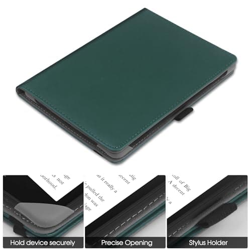 HGWALP Universal Case for 6" eReaders, Folio Leather Stand Cover with Handstrap Compatible with All 6 inch Kindle Paperwhite/Kobo/Tolino/Pocketook/Sony E-Book Reader-Mint — view 3
