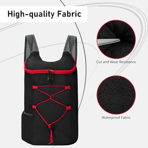 InfiniZer 2 Pcs Ultra Lightweight Foldable Backpacks Water Resistant Packable Rucksacks Hiking Daypacks for Women Men Outdoor Travelling Camping Biking Cycling Walking (Black 1+Grey 1) — view 2
