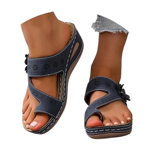 Bunion Corrector Sandals For Women Slip On Flip Flops Wide Fitting Lightweight Comfortable Sandals Versatile Durable Flip Flops Breathable Travel Sliders Memory Foam Cushioned Sliders — view 5