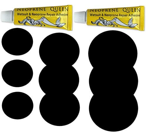 TSR Wetsuit Repair Kit - Fix neoprene Wetsuits - Drysuits - Fishing Waders - Neoprene Boots And Gloves - Neoprene Glue And Heavy Duty Patches - Waterproof Long Lasting Repair