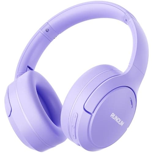 RUNOLIM Hybrid Active Noise Cancelling Headphones, Bluetooth Headphones Wireless Over Ear with Microphone, 100H Playtime, Foldable Wireless Headphones with HiFi Audio, Deep Bass for Home Travel Office