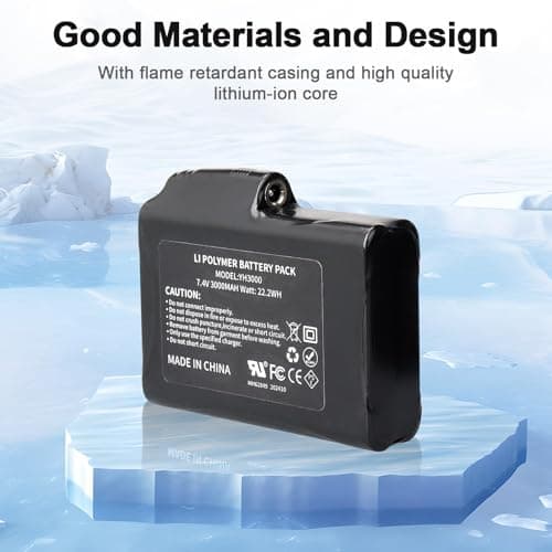 MXJFYY 2PCS 7.4V 3000mAh 22.2Wh Li-Polymer Rechargeable Battery for Heated Gloves, Heated Socks, Heated Hats, Heated Balaclavas, Heated Insoles,Thermal Underwear Bottoms, Mittens — view 5