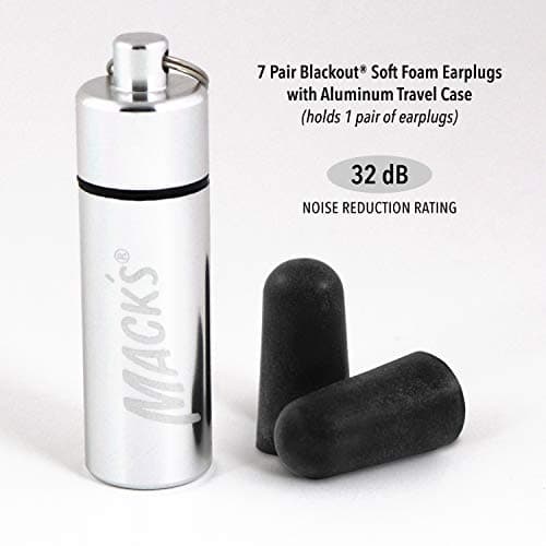 Mack's Blackout Soft Foam Earplugs, 7 Pair with Travel Case - 32 dB Highest NRR, Comfortable Ear Plugs for Concerts, Jam Sessions, Nightclubs, Loud Events and Shooting Sports — view 2