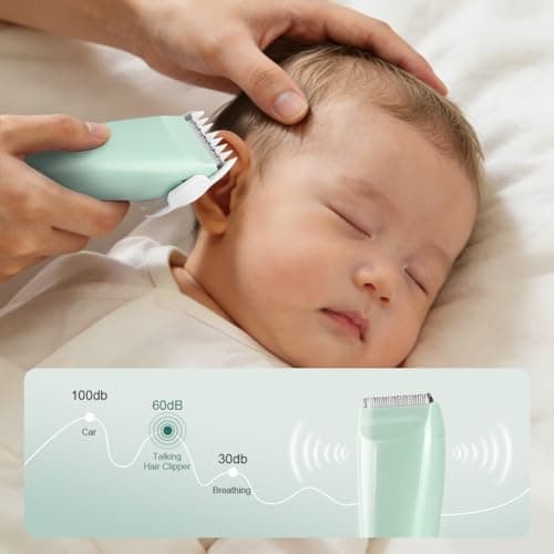 HOTUT Baby Hair Clippers,Waterproof Kids Quiet Hair Trimmer with 2 Guide Combs,Rechargeable Cordless Hair Cutting Machine,with Safe Ceramic Blades,with LCD Display,for Toddlers and Children(Green) — view 4