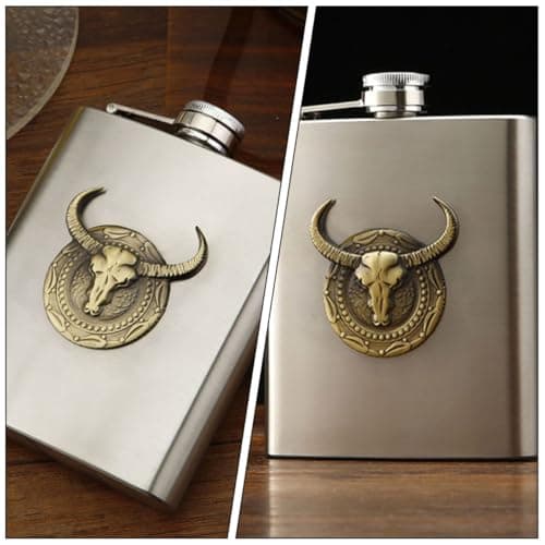 HOOWIFFY Portable Stainless Steel Liquor Flask Lightweight Pocket Hip Flask for Outdoor Camping Travel Corrosion Resistant Wine Holder Easy to Carry Small Suitable for Backpack — view 4
