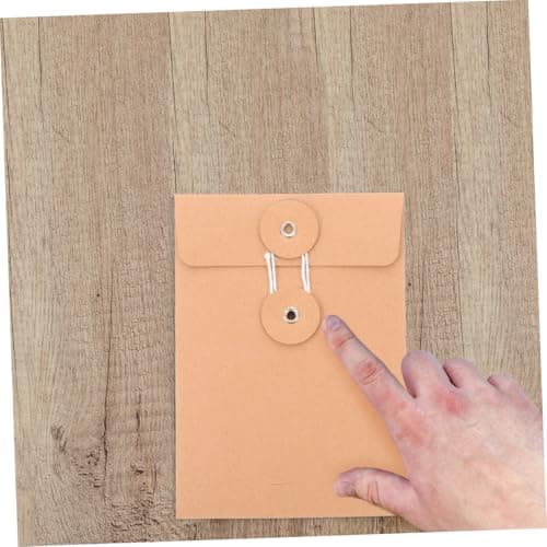 DEARMAMY 25pcs Kraft Paper Envelope Filing Envelope for Office Accessory Kraft String File Folder for Receipt Storage and Packing Pouches — view 4