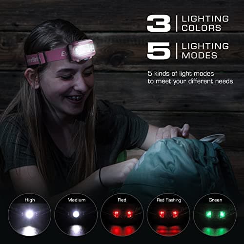EverBrite 150-300 LM LED Head Torch Battery Powered(2 Pack, Pink) — view 2