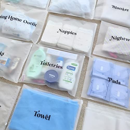 23x Baby Hospital Maternity Organiser Bags Essentials | Baby Shower | Mum to Be | Labor & Delivery Bag Labels — view 2