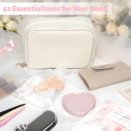 Women's Wedding Emergency Kit for Bride Wedding Survival Set with Makeup Bag, 42 Pc Wedding Daily Travel Essential Items — view 2