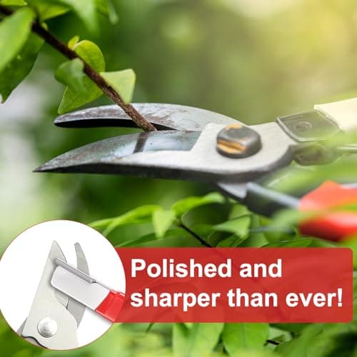 6 Pack Garden Tool Sharpener, Pocket Sized Blade Pruning Shears Blade Sharpeners, Mini Portable Quick Edge Sharpening Multipurpose Usage Knife Sharpener for Pruning Shears Hedge Scissors (Red+Black) — view 5