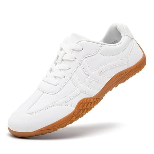 XKOWUO Womens Walking Grounding Sneaker Zero Drop Sole Lightweight Road Running Shoes Non-Slip Tennis Sneakers Breathable Fashion Athletic White_ZSize 5