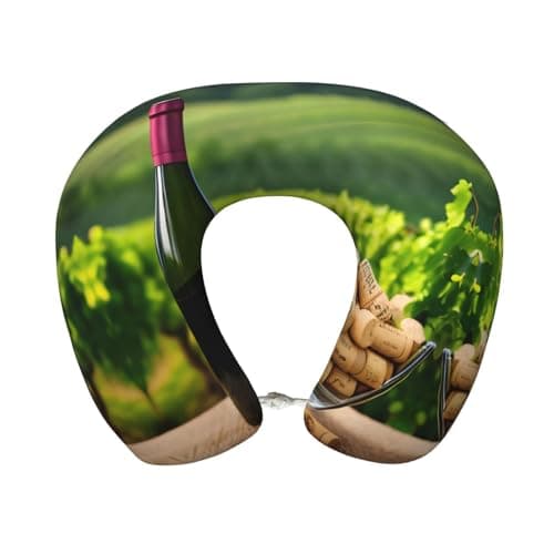 SamLng Wine Bottle Corks Grapes Memory Foam Travel Pillow â€“ U-Shaped Neck Support â€“ Perfect for Watching Movies, Working, Driving, and Relaxing