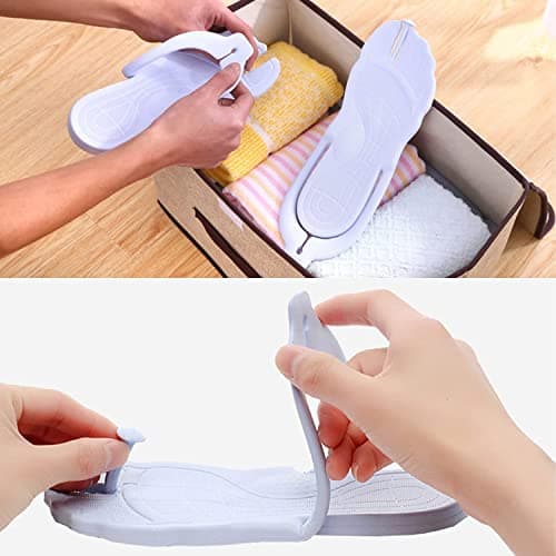 TETHY Portable Travel Detachable Non-Slip Flip Flops,Women's and Men's Flip Flops,Detachable Folding Slippers,Foldable Sandals,for Home Travel Beach Pool Bathroom (E,S) — view 2
