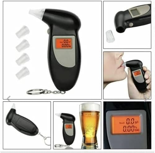 Alcohol Tester Breathalyzer, Electronic Portable Breathalyser With Digital Led Display, Latest Model Battery Operated Spraying Breathing Type Non-Contact Alcohal Detector — view 2