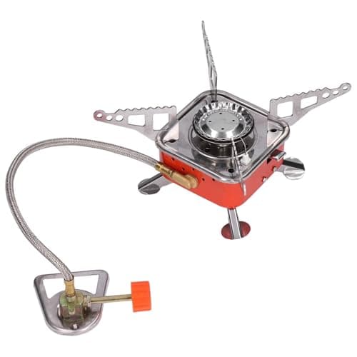 Camping Stove, Backpacking Stove, Foldable, Portable, Lightweight, Piezo Ignition, Single Burner Adjustable, Premium Mini Powerful and Stable Camp Stove for Hiking Picnic (Mini Stove + 4 Gas) — view 3