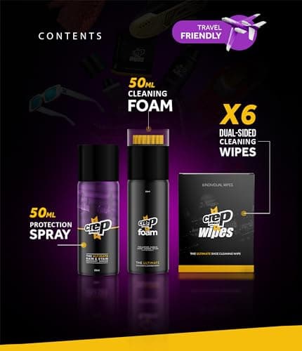 Crep Protect Ultimate Sneaker Care Travel Kit - Rain & Stain Resistant Shoe Spray, Foam Shoe Cleaner, Sneaker Wipes - Shoe Protector — view 5