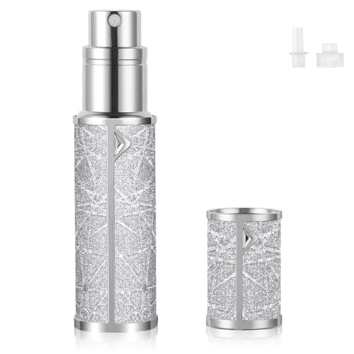 LOPHE Perfume Travel Bottle, 5ML Luxurious Perfume Atomiser Refillable, Shining Perfume Spray Bottle, Easy to Refill Perfume Atomiser for Women Men (Plaid Grey)