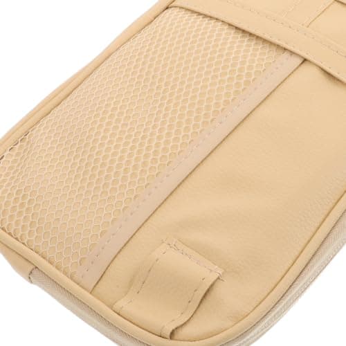 Toyvian Car Sun Visor Organizer Beige Sunglasses Holder PU Pouch — view 3