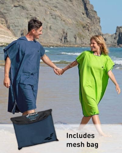 Fit-Flip Changing Robe - Microfibre Swim and Surf Poncho — view 6