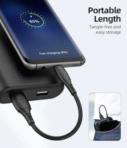 HOTNOW Short Micro USB Cable 15cm, [3 Pack,0.15m], USB to Micro USB Cable — view 4