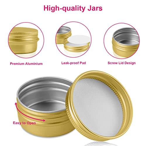 BELICOO 24 Pcs Aluminum Tin Jars, 20ml Cosmetic Container Pots with Lids — view 3