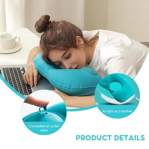 Wrbugukeji Inflatable Neck Pillow, 1 Set Inflatable Neck Pillow for Travel — view 3