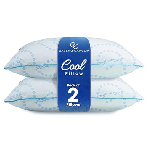 GC GAVENO CAVAILIA Memory Foam Pillows 2 Pack - Soft,Anti-Allergy Firm Neck,Shoulder & Back Support Orthopaedic Pillow For Hotel Quality Comfort for Side Back & Stomach Sleepers 45x70 cm - White