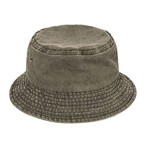 TOSKATOK Pure Washed Cotton Bucket hat UV Sun Protection Breathable Beach Holiday Travel Hat-ARMYGREEN-60