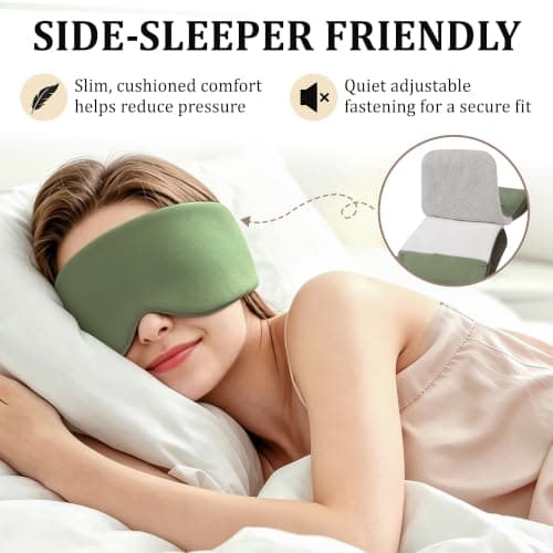 iMaMa Blackout Sleep Mask, Eye Mask for Sleeping, Lightweight & Soft |Green — view 2