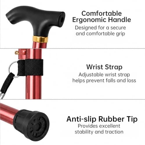 Walking Stick, Adjustable Folding Lightweight for Men & Women — view 3