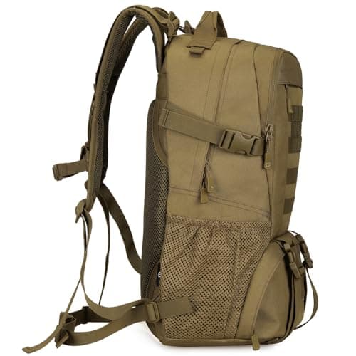 YuanWen Tactical Backpack 40L Hiking Backpack Military Rucksack Motorcycle Backpacks Molle Army Daypack Bag for Men Women Travelling Cycling Camping Trekking Hunting Fishing Camouflage — view 3