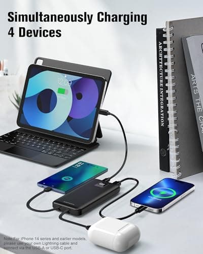AsperX 2-Pack 10000mAh Power Bank Fast Charging Portable Charger with Cable — view 4