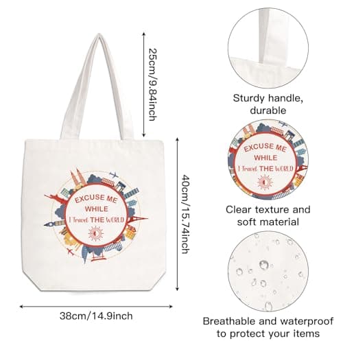 Travel Gifts for Women Canvas Bag Totebag Hiking Gifts for Someone Going Travelling Gifts for Travellers Gifts for Walkers and Hikers Travelling Gifts for Her Gifts for Travel Gift Ideas for Men — view 4