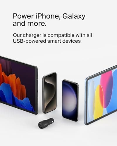 Belkin BoostCharge Dual Car Charger 42W w/Fast Charge USB-C 30W PPS & 12W USB-A Ports for Apple iPhone 16/16 Pro/16 Plus/16 Pro Max, iPhone 15, 14, 13, 12 Series, Samsung Galaxy S24, & More - Black — view 4