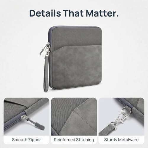 Tablet Sleeve Bag Carrying Case, Laptop Sleeve Case, 11.02 x 8.86 x 0.98 inches Tablet Cases with Handle for A16 11" 2025 10th Gen 5/4/3 10.9"/10.5" 9/8/7th 10.2" (Grey) — view 3
