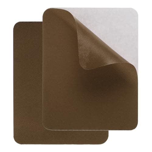 sourcing map 2 Pcs Self-Adhesive Repair Patches 9.5 x 12.5 cm Waterproof Twill Fabric Repair Patch Tape Washable Repair Patch Kit for Down Jackets Clothes Tents Umbrellas Bags, Dark Brown