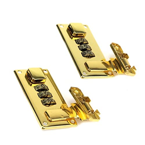 Mewutal 2pcs Luggage Combination Lock, Toolbox Hasp with Combination Lock, 3 Digit Password Lock (Gold) — view 2