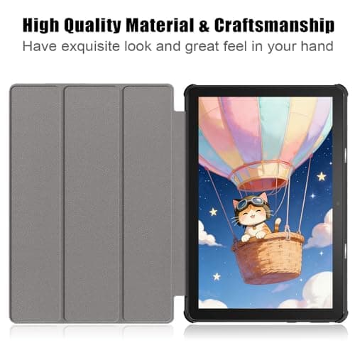 Slim Lightweight Stand Case for 10 inch Tablets, TOKILO Trifold Stand Hard Back Shell Smart Cover with Auto Wake/Sleep, Un Fit for LG10 Tablet, Galaxy — view 5
