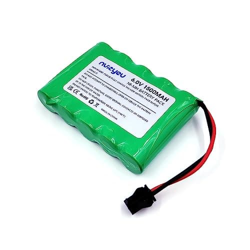 nvizyeu 6v battery, 1500mah rechargeable nimh battery pack, suitable for rc car rc truck toy vehicle, comes with usb charger cable — view 3