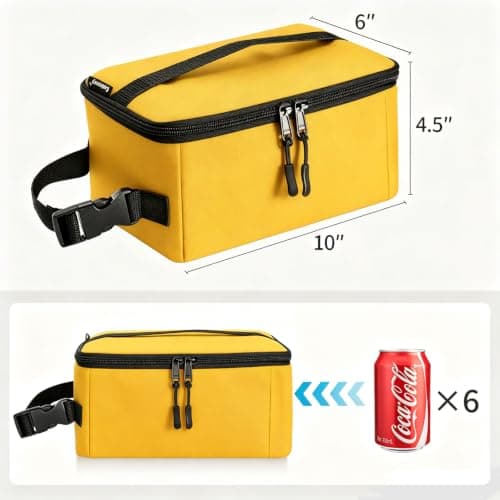 Cerbonny Small Cooler Bag, Freezable Lunch Bag with Ice Pack,Yellow — view 3